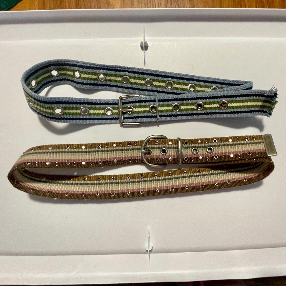 Set of 2 Vintage Cloth Belts - S/M